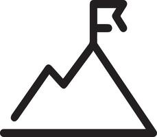A mountain logo with flag on the top vector