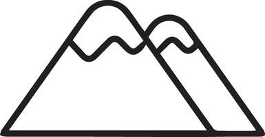 A mountain icon with a line drawing of a mountain vector