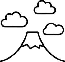 A mountain with clouds and a cloud in the sky vector