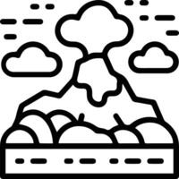 Volcano icon clipart illustration with outline image vector