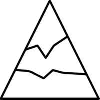 A triangle with a mountain in the middle vector