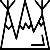 A black and white image of a teepee vector