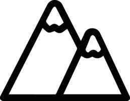 A black and white mountain icon illustration vector