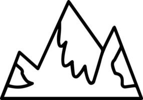 A mountain icon with a black outline vector