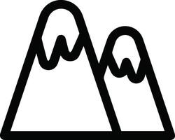 A mountain icon with two peaks vector