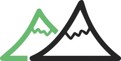 A mountain with a green and black logo vector