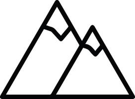 A mountain icon with two peaks vector
