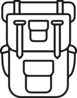 Backpack icon illustration outline image black and white vector