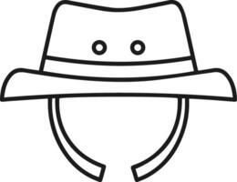 A hat icon in black and white vector