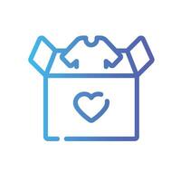 clothes donation Line Gradient Icon White Background vector