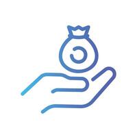 money bag Line Gradient Icon White Background vector