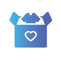 clothes donation Flat Gradient Icon White Background vector
