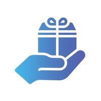 present Flat Gradient Icon White Background vector