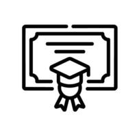 certificate Line Icon White Background vector