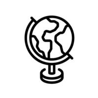 earth globe Line Icon White Background vector