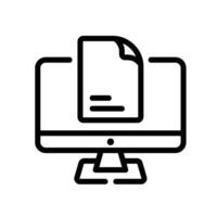 computer Line Icon White Background vector
