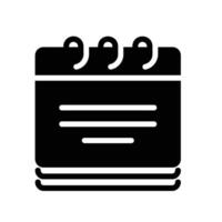 notebook Glyph Icon White Background vector