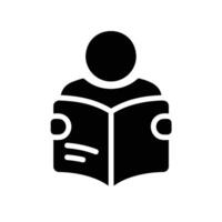 reading Glyph Icon White Background vector
