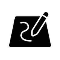 pen Glyph Icon White Background vector