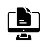 computer Glyph Icon White Background vector