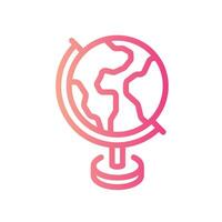 earth globe Line Gradient Icon White Background vector