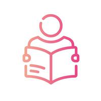 reading Line Gradient Icon White Background vector
