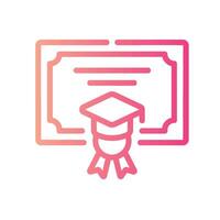 certificate Line Gradient Icon White Background vector