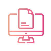 computer Line Gradient Icon White Background vector