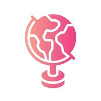 earth globe Flat Gradient Icon White Background vector