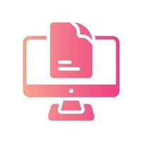 computer Flat Gradient Icon White Background vector