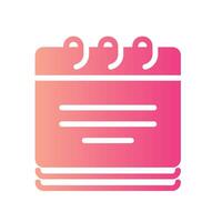 notebook Flat Gradient Icon White Background vector