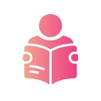 reading Flat Gradient Icon White Background vector