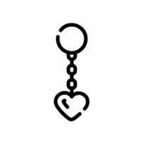 keychain Line Icon White Background vector