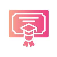 certificate Flat Gradient Icon White Background vector