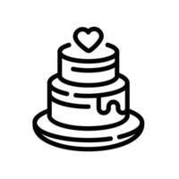 cake Line Icon White Background vector