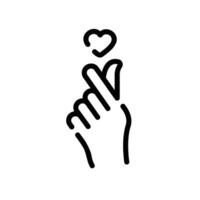 hand Line Icon White Background vector