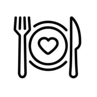 dinner Line Icon White Background vector