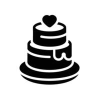 cake Glyph Icon White Background vector