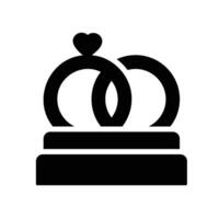 ring Glyph Icon White Background vector