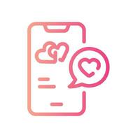 handphone Line Gradient Icon White Background vector