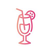 cocktail Line Gradient Icon White Background vector