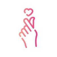 hand Line Gradient Icon White Background vector