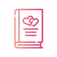 diary Line Gradient Icon White Background vector