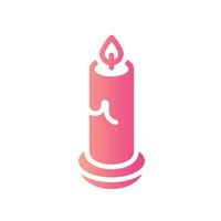 candles Flat Gradient Icon White Background vector