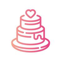 cake Line Gradient Icon White Background vector