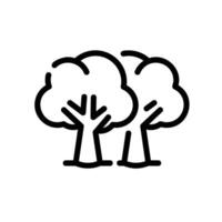 tree Line Icon White Background vector