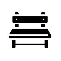 bench Glyph Icon White Background vector
