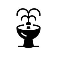 fountain Glyph Icon White Background vector