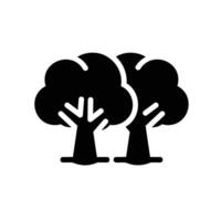 tree Glyph Icon White Background vector