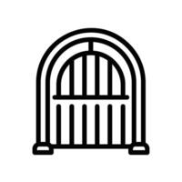 gate Line Icon White Background vector